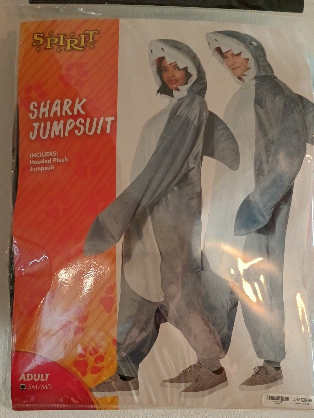 🎃🌊 ADULT SHARK JUMPSUIT SZ S / M